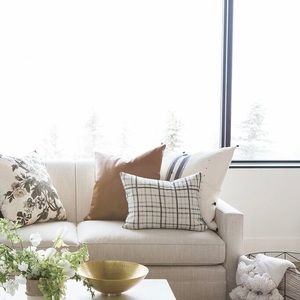 McGee & Co. Charcoal Watercolor Plaid 14x20 Pillow